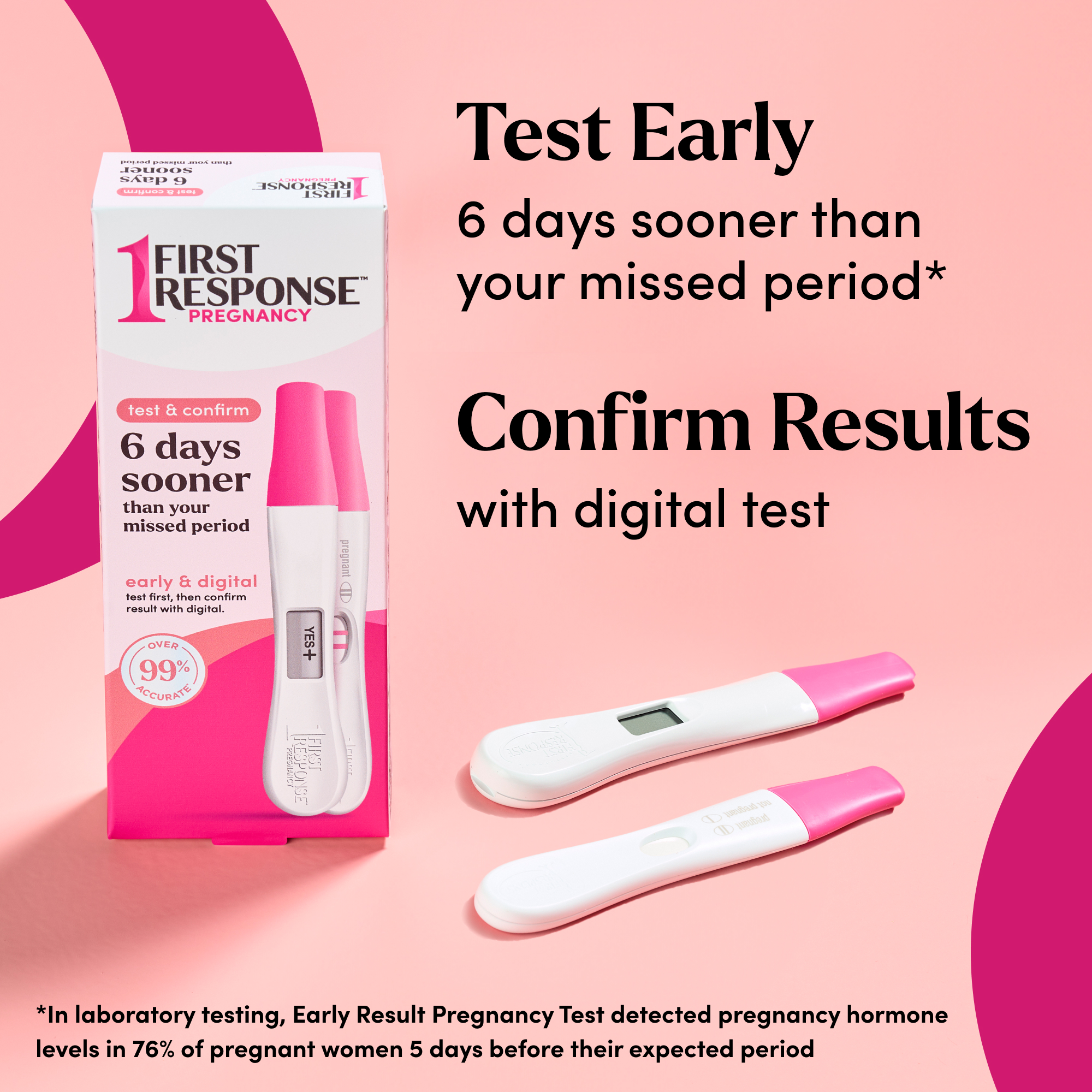 First Response Test and Confirm Pregnancy Test.